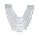 Sheer Valance Curtain White 57x37 inch Rod Pocket Window Curtain Voile Curtain