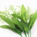 7 Fork Bellflower Plastic Artificial Plants Green Grass Plastic Flower Plan
