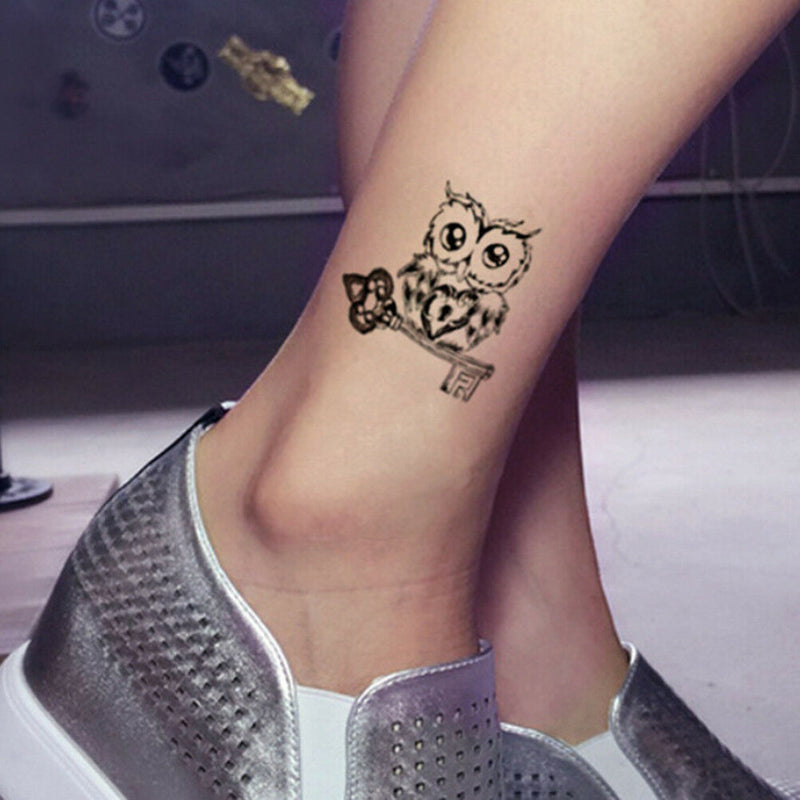 1X Makeup Cute Owl Tattoo Arm Body Art Waterproof Temporary Tattoo Stickers B.AU
