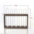 Test Tube Planter Flower Bud Vase with Wood Stand Tabletop Glass Terrarium