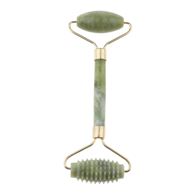 Natural Jade Roller for Face - Facial Massager Roller with Double Head, Neck