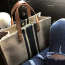 Large Shopper Bag Jumbo Canvas Totes Beach Bag Big Shoulder Bag Summer Stri