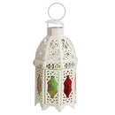 European Metal Moroccan Candle Holder Votive Candlestick Home Decor White A