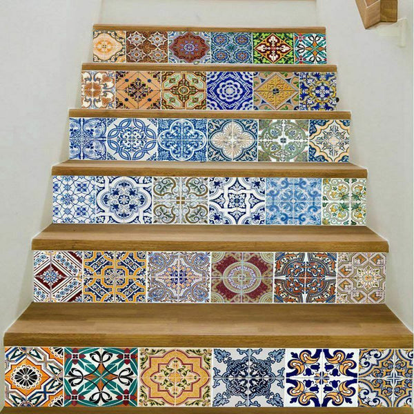Peel and Stick Tile Backsplash Stair Riser Decals DIY Tile Decals Mexican T I3G1