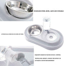 2 in 1 Dual Port Pet Dog Cat Automatic Feeder+Drinker Food Water Bowl Dispenser