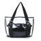Set 2PCS Women's Handbag Tote Shoulder Bag Transparent PVC Black Fashion H7B4