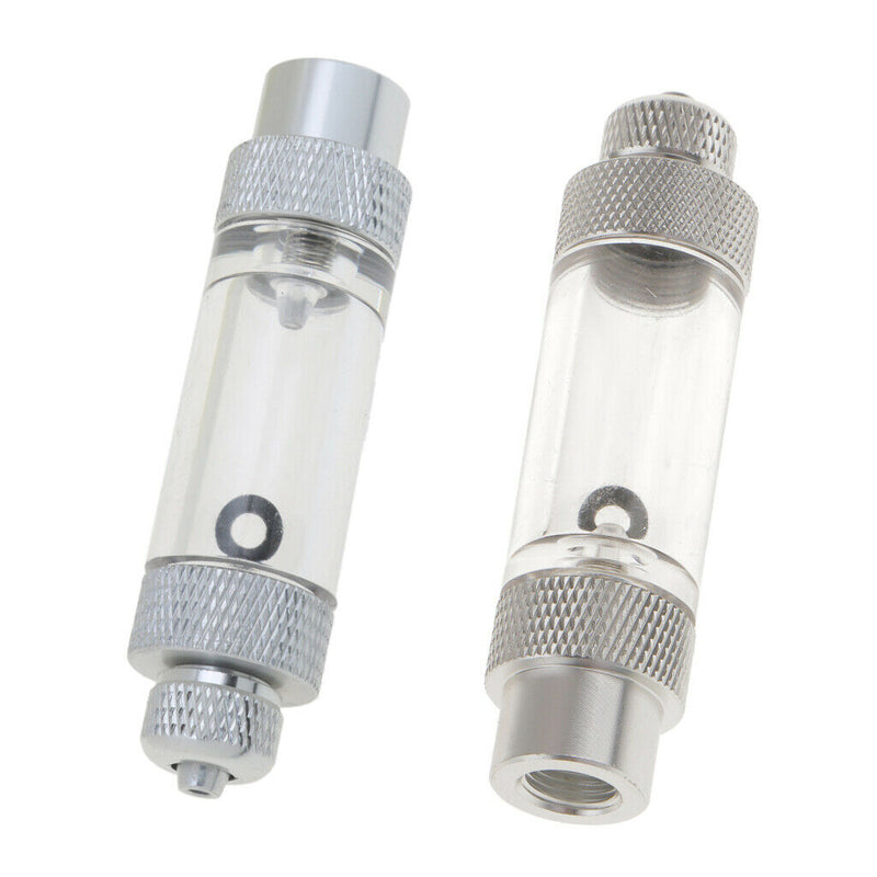 2pcs Aquarium Fish Tank Plant Aluminium CO2 Bubble Counter with Check Valve
