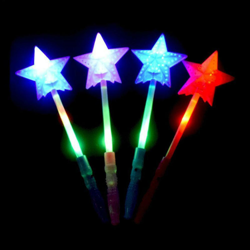 LED Flashing Hollow Star Wand Holiday Concert Party Lights Up Glow Sticks