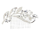 Leaves rhinestone hair comb bride jewelry