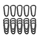 20 D Shape Carabiner Snap Clasp Key Chain Spring Hook Water Bottle Clip Black