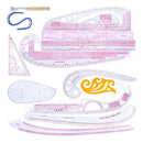13 Stlyes Acrylic Fashion Metric Ruler Set Drawing Comma Straight French Curve