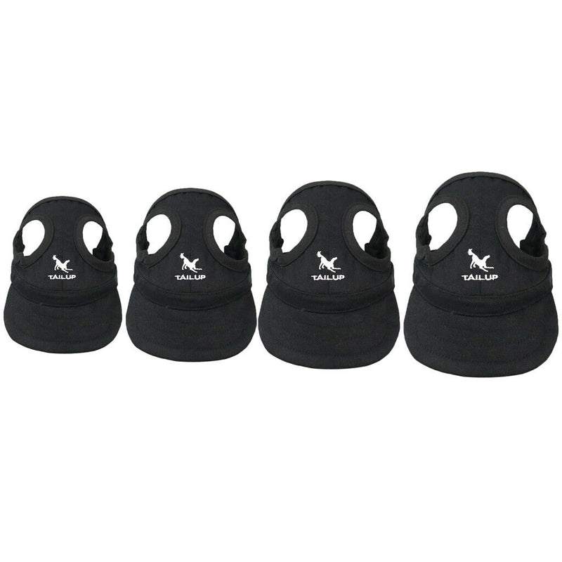 Baseball Hat Sun-shading Bucket Cap with Ear Holes For Dog Pet Cats Black S