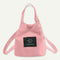 Letter Print Shoulder Bucket Handbags Women Canvas Crossbody Bags (Pink)