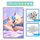 1000pcs DIY Happiness White Wolves Puzzle Educational Learning Jigsaw Toys