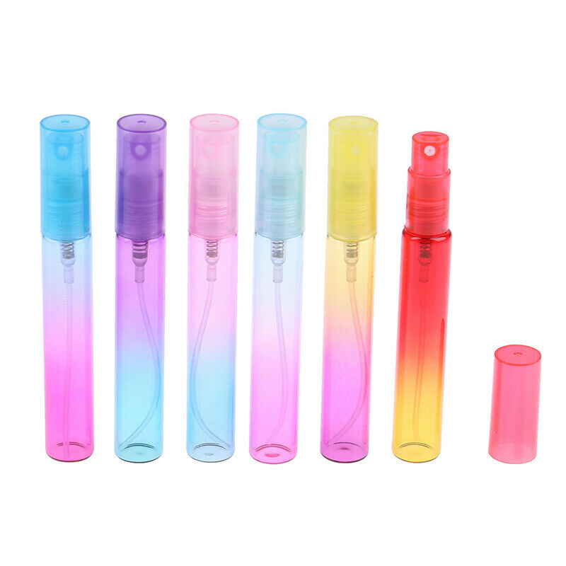 6pcs 6 color gradient 8ml glass spray bottle cosmetic sub-bottleB Hn