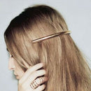 2x Automatic French Hair Barrette Tube Hairpin Ponytail Holder Smooth Clips