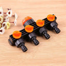 4 Way Valve Water Diversion Controller Garden Hose Pipe Splitter Drip
