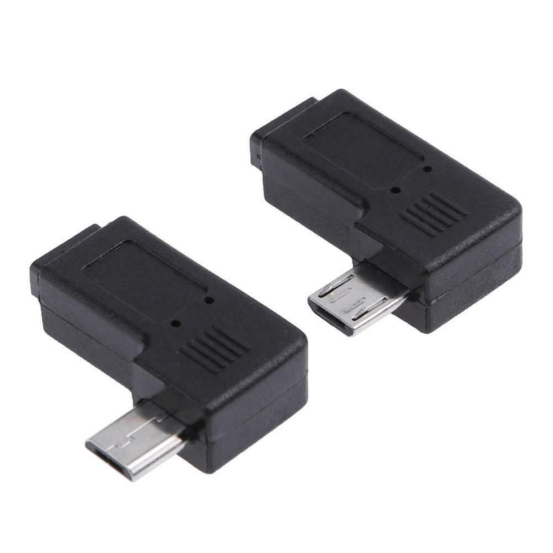 2pcs 90 Degree Micro USB Female to Micro USB Male Adapter Connector