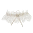 Bridal Wedding Pearls Bow knot Lace Garter Party Accessories