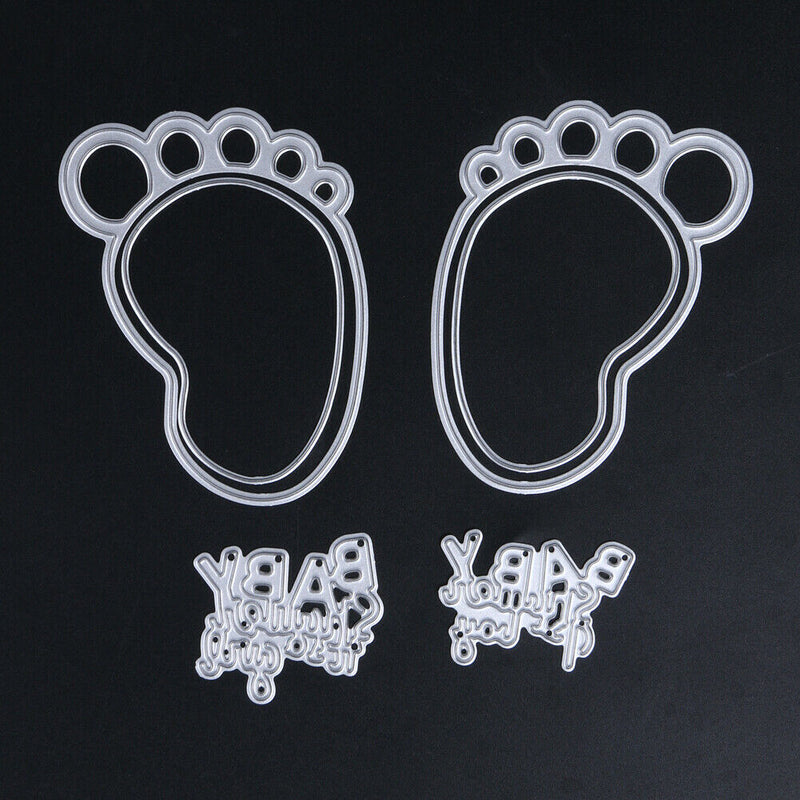 1 Set Metal Feet Circle Letters Embossing Cutting Dies Stencil