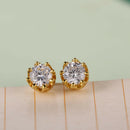 Chic New Retro Classical Crystal Crown Earrings Jewelry Gift Golden A
