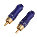 2PCS Universal Audio Video Cable RCA Plug TV Cable Adapter Connector Blue