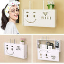 Wireless Wifi Router Storage Box Wood-Plastic Shelf Wall Hangings Bracket C E5J7
