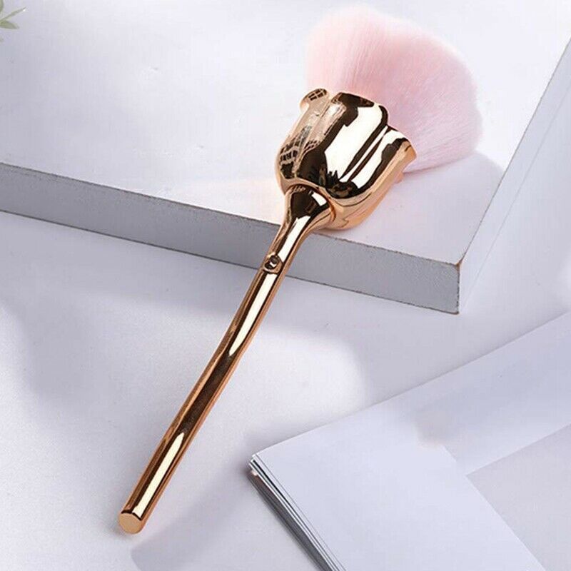 Nail Dust Brush Pink Rose Brush Nail Art Cleaning Brush Blush Powder Brush( M4X2