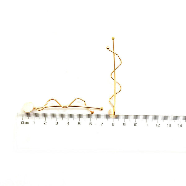 10Pcs Metal Hairpin Minimalist Style Waved Shape Clips Barrette for Women