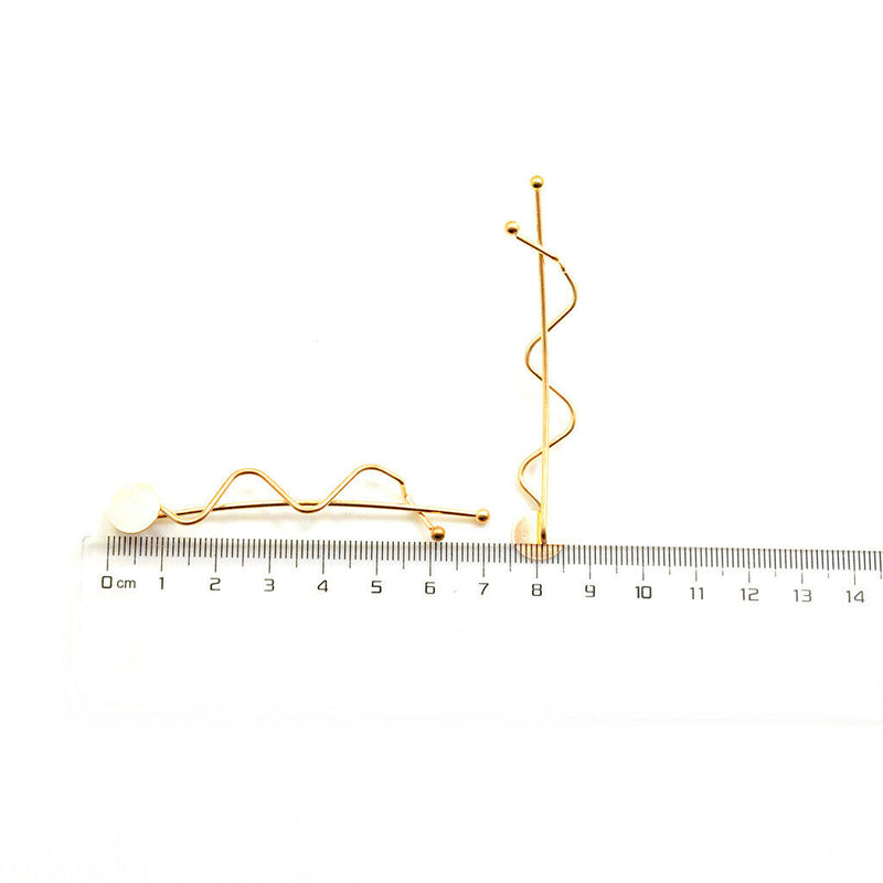 10Pcs Metal Hairpin Minimalist Style Waved Shape Clips Barrette for Women