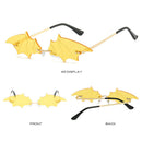 3Pcs Chic Bat Shaped Rimless Sunglasses UV400 Designer Sun Glasses Halloween