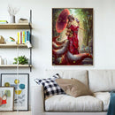 Japanese Diamond Painting Portrait Nine-Tailed Fox Picture Rhinestone Full