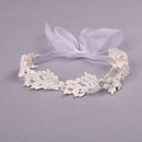 Baby Girls White Floral Hair band Adjustable Headband Lace Flower Headband Gw
