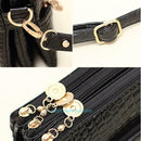 New Black Crocodile Pattern Shoulder Bag Women Lady Messenger Cross Body Handbag