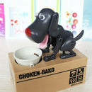 White Electronic Cartoon Robot Dog Money Box Money Bank Automatic Shawl Coi