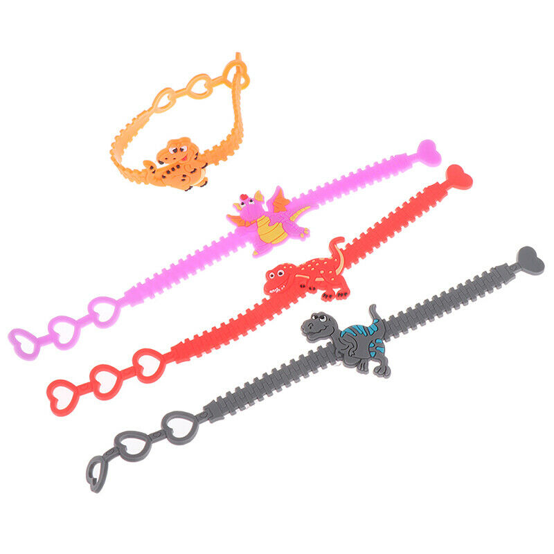 2pcs Dinosaur Party Rubber Bangle Bracelet Baby Shower Birthday Party Decorati,a