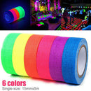 6Rolls UV Reactive Tape Blacklight Fluorescent Tape Glow in The Dark Neon Ga Ew