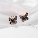 Colorful Butterfly Earrings Jewelry Women Stud Earrings Elegant Rhinestone Gift