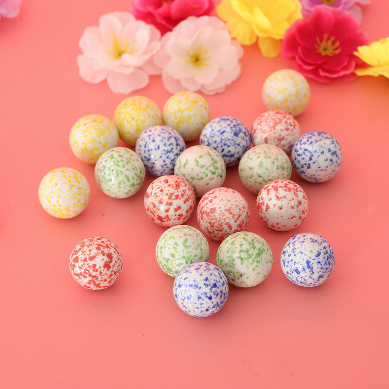 20x Speckled Marbles Glass Ball 25mm Boulders Stress Swirl Toys Home Decor