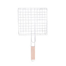 Barbecue Grilling Basket Grill BBQ Net Wooden Handle Steak Meat Fish VegetablME