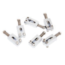 Quality Set Of 6 Sustain Square Bridge Saddles For Electric Guitar In Chrome