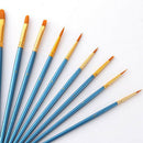 10Pcs Nylon Hair Artist Paint Brush w/ Mixing Palette Tray for Painting Acrylic