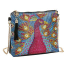 DIY Peafowl Special Shaped Diamond Painting Leather Chain Crossbody Bags