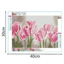 Full Diamond Painting Pink Tulips Diy Diamond Embroidery Flower Series Deco