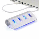 4-Port USB 2.0 Multi HUB Splitter Aluminum Adapter LOT Speed Hig TF PC K2M3