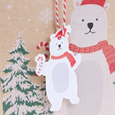 6Pcs Christmas Gift Bags Santa Kraft Paper Bag with Handle Christmas DecorB Hn
