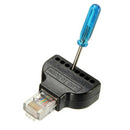 RJ45 Ethernet Male To 8 Pin AV Terminal Screw Converter Block Plug CCTV Accessor