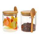 Food Storage Glass Jar Clear Sealed Canister Container with Lid and Spoon f