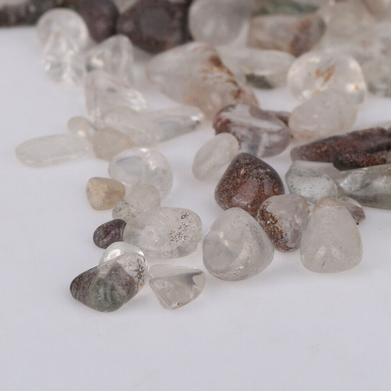 100g Natural Red Green Ghost Quartz Stone Flowerpot Fish Tank Decoration