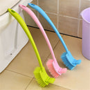 Plastic Long Handle Toilet Bowl Scrub Double Side Bathroom Clean Brush